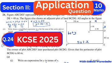 KCSE 2025 Mathematics PAPER 1, Q.24: Application Question