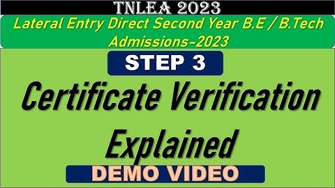 TNLEA 2023 ||  Certificate Verification Explained || How to Check Status ||  Info Camp
