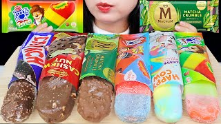 ASMR CHOCOLATE RAINBOW ICE CREAM 🤎🌈 MAGNUM MATCHA, PADDLE POP UPIN IPIN, NESTLE CRUNCH, HAPPY COW