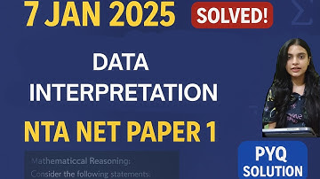 7 Jan 2025 NTA UGC NET Paper 1 | Mathematical Reasoning Solved || #ntanet #ntaugcnet #ugcnet2025