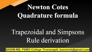Newton Cotes Quadrature Formula