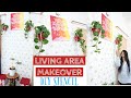 Indian Living Room Makeover(ZERO BUDGET)/Entrance Area Decor PART-1/DIY WALL STENCIL