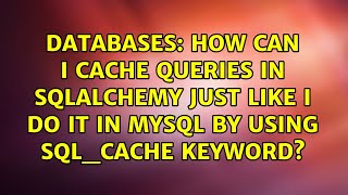 How can I cache queries in sqlalchemy just like I do it in mysql by using SQL_CACHE keyword?