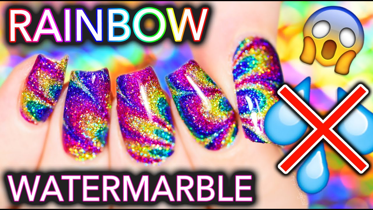 Sparkly Rainbow NO-WATER Watermarble HACK you MUST know!!