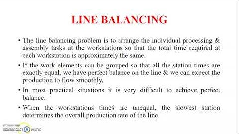 Line Balancing  Problem Part -1
