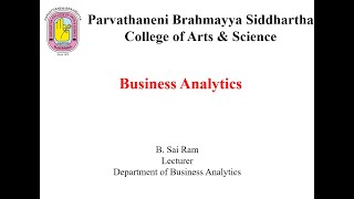 Fundamentals of Business Analytics   23ANMAL121