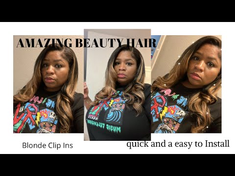 video about 160g Highlights 4/27# Clip In Hair Extensions