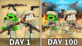 Mikey and JJ Survived 100 Days As Army in Minecraft (Maizen)