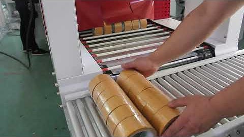 fully-auto accordion masking tape sleeve sealer and shrink packaging machine