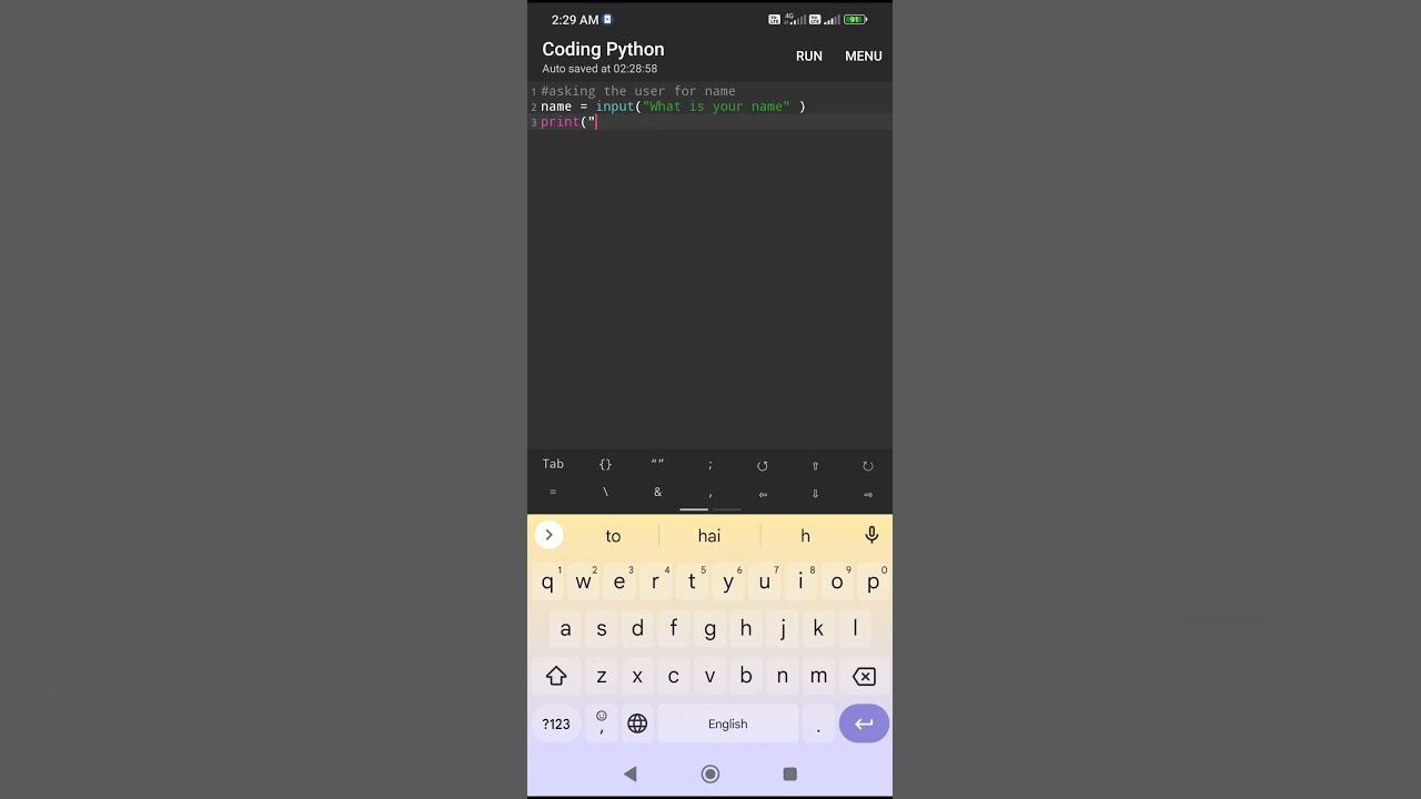 How to ask the user for name in python python coding youtube