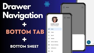 Navigation Drawer   Bottom Navigation   Bottom Sheet Dialog in React Native | All in one app