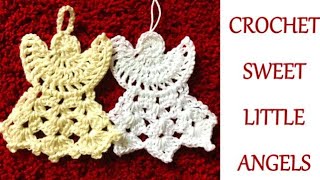 How to crochet Sweet little Angels. Ornament for Christmas trees very easy for beginners. Quick work