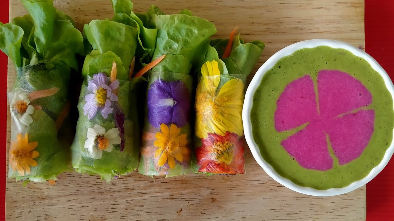 วิธีทำสลัดโรลดอกไม้ สวย กินได้
