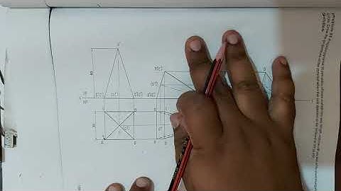 Square pyramid resting on slant triangular face