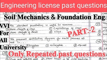 Engineering license past questions | Soil mechanics & foundation Eng.| NEC | PART-2 | Rabi 100 | VVI