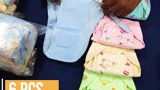 Premium Cotton Hosiery Fabric Wide Padded Baby Reusable Nappylangot Pack Of 6 Pcs