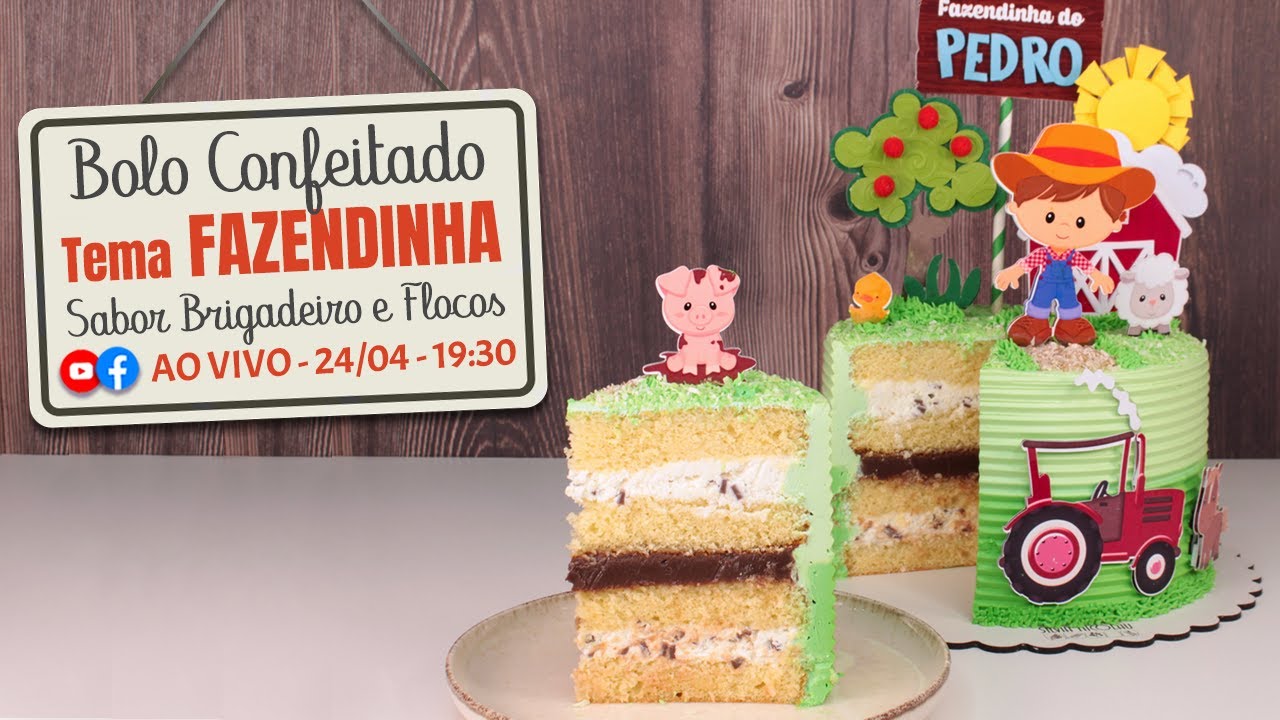 🔴 LIVE - BOLO TEMA FAZENDINHA - SABOR BRIGADEIRO E FLOCOS - Chef Silvia Nicolau