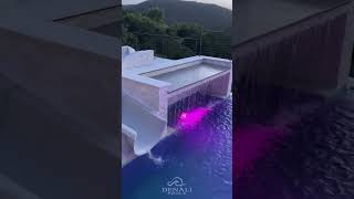 The Best Pool Waterfalls & LED Lights: Nighttime Reveal!