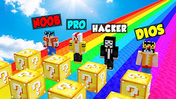 ¡DESAFÍO CON LUCKY BLOCKS DE NOOB VS PRO VS HACKER VS DIOS! ❓😱 LOS COMPAS EN MINECRAFT