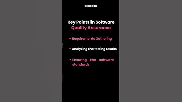 key Points in Software Quality Assurance #SQA