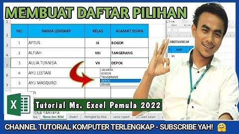 Cara Membuat Dropdown List di Excel - Tutorial Membuat Daftar Pilihan | PART 40 Excel