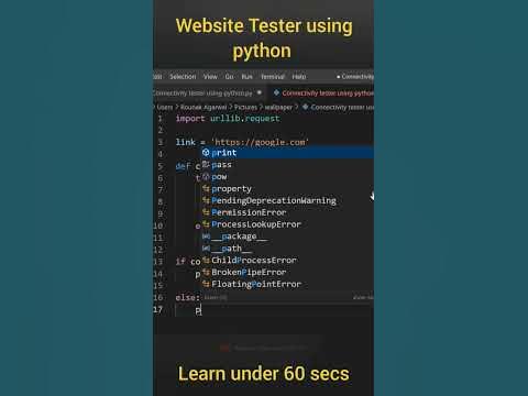 Creating a Website Connectivity tester using python 😍 #shorts #python ...