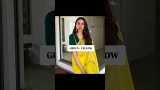 Contrast Blouse Colour With Yellow Saree