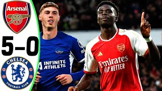 Arsenal vs Chelsea 5-0 - All Goals and Highlights - 2024 🔥 SAKA🫰