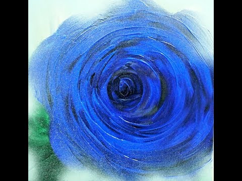 SIMPLE Rose Acrylic Painting / Blaue Rose Malen-Einfach/Blue Rose/ V224