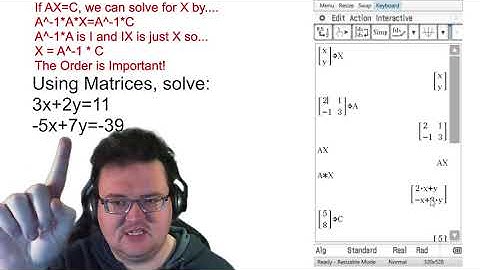 Unit 4 Further Mathematics - Matrices Module - Using Matrices for Simultaneous Equations