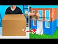 Cardboard Box Transformation Into A Stylish House || Cardboard Recycling Ideas