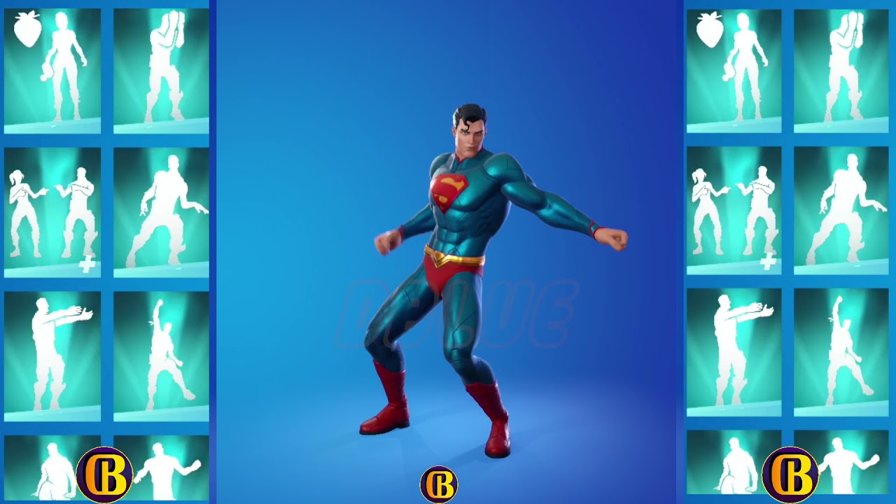 fortnite Superman Skin Showcase With Icon Series Dances & Emotes | Fortnite DC Series
