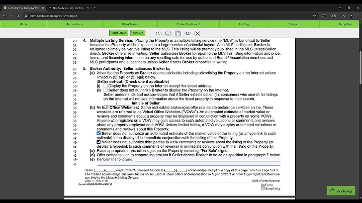 Limited Service Listing Agreement LSLA 4 (Nizz Realty Inc. Tutorial) FL Real Estate Contracts