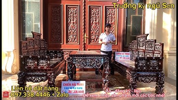 trường kỷ ngũ sơn cẩn ốc, trường kỷ khảm ốc, bàn ghế khảm ốc, đồ gỗ xưa sưu tầm
