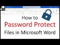 How to Password Protect Files in Microsoft Word
