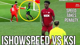 ISHOWSPEED takes penalty against KSI 😱 YouTube stars vs sidemen charity match 2023