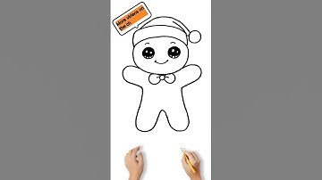 How to DRAW a GINGERBREAD man EASY / STEP by STEP /