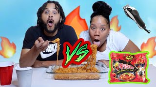 EXTREME Spicy Noodle Challenge!!! | * SOMEONE LOSSES AN EYEBROW*