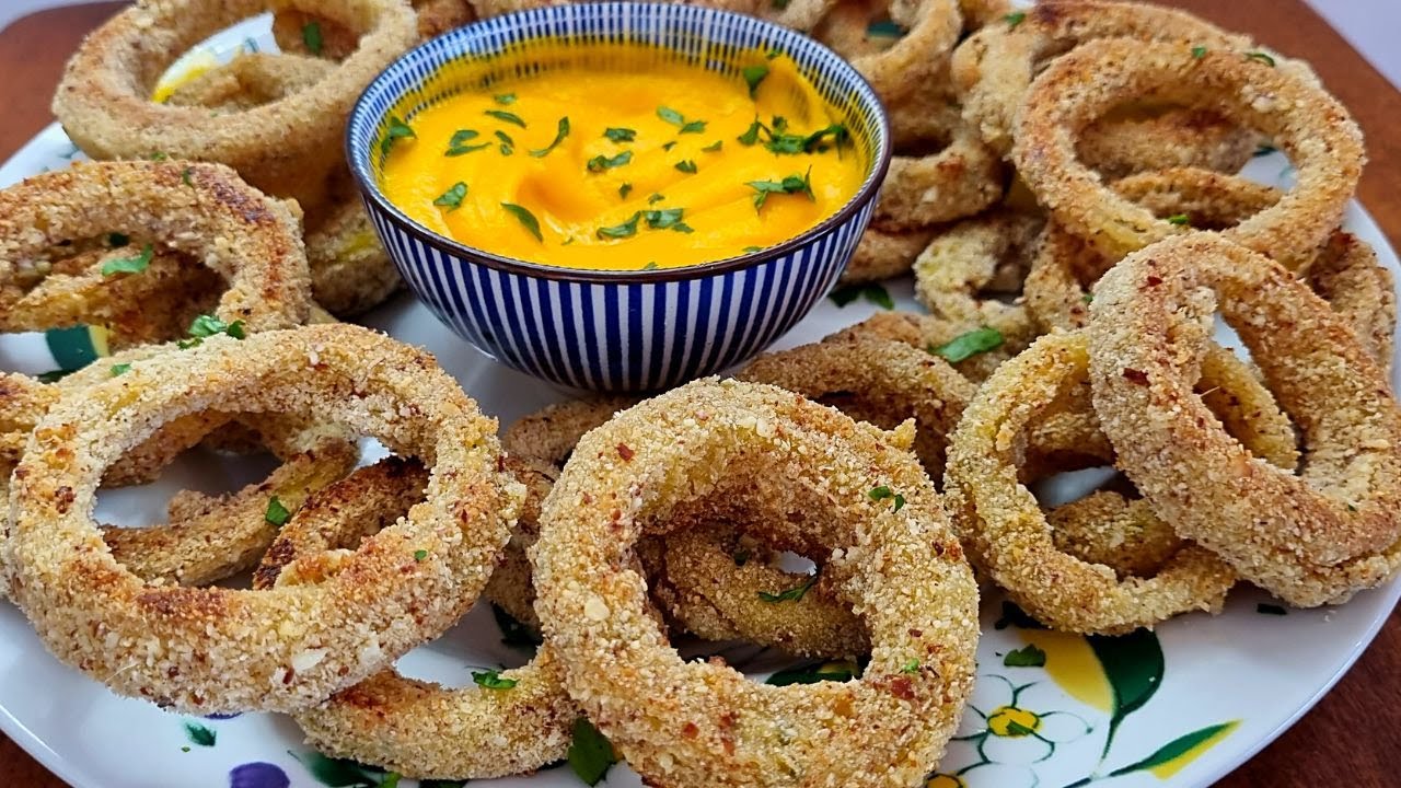 ЛУКОВЫЕ КОЛЬЦА, Супер хрустящие, ПОЛЕЗНЫЕ, БЕЗ ГЛЮТЕНА, ВЕГАНСКИЕ, Легко и быстро. RECETAS DE GRI