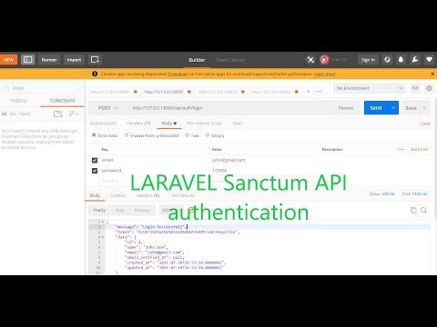 Laravel Sanctum API authentication | Login API with sanctum in LARAVEL | Restful API LARAVEL