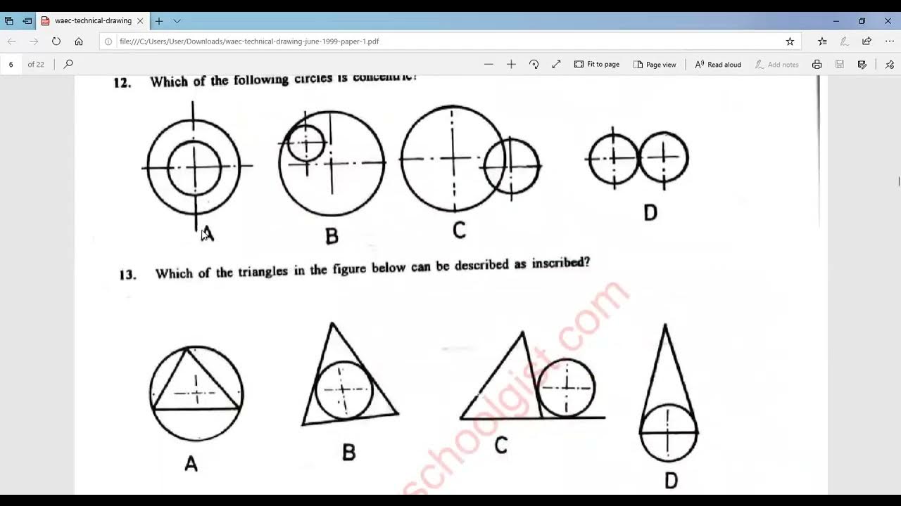 Answers to 1999 waec technical drawing objective questions youtube