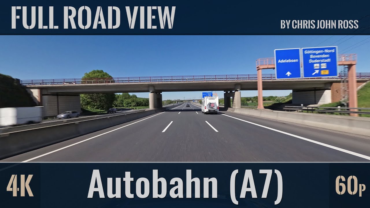 Autobahn (A7), Germany: RP Göttingen Ost - Göttingen-Nord - 4K (2160p/60p) Ultra HD