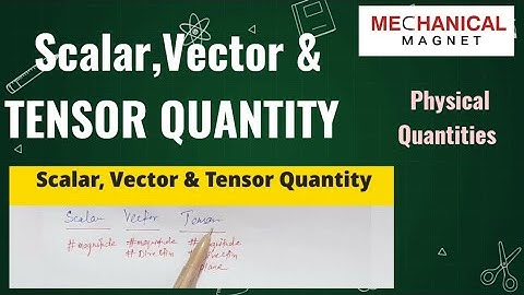 Scalar, Vector & Tensor Quantities Explained | Difference & Examples | Mech Magnet