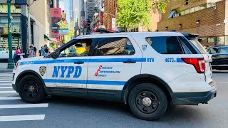 NYPD POLICE INTERCEPTOR UTILITY RESPONDING ON WEST 48TH STREET, HELL’S KITCHEN, MANHATTAN, NEW YORK.