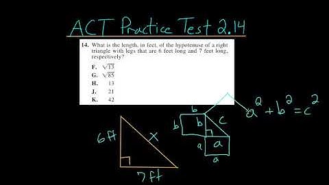 ACT Math Practice Test 2.14: Pythagorean Theorem