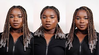 SHORT MEDIUM KNOTLESS BOX BRAIDS with beads PERFECT HAIRSTYLE FOR THE SUMMER