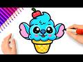 HOW TO DRAW STITCH ICE CREAM KAWAII EASY ????????