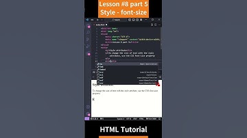 HTML Tutorial - Lesson 8: Style attribute - Font size Part 5 #shorts #html #html5tutorial