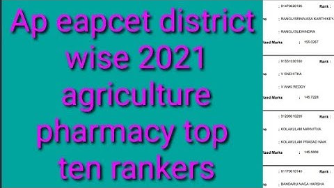 Ap eapcet agriculture pharmacy results 2021/AP EAMCET 2021 bipc exam results announced, check