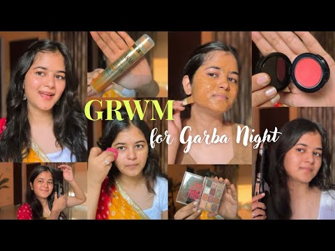 GRWM for Garba Night!🤩✨❤️ | Hair styling, Makeup, Jewellery & more!